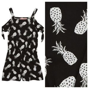 Mia Chica Cold Shoulder Pineapple Print Romper